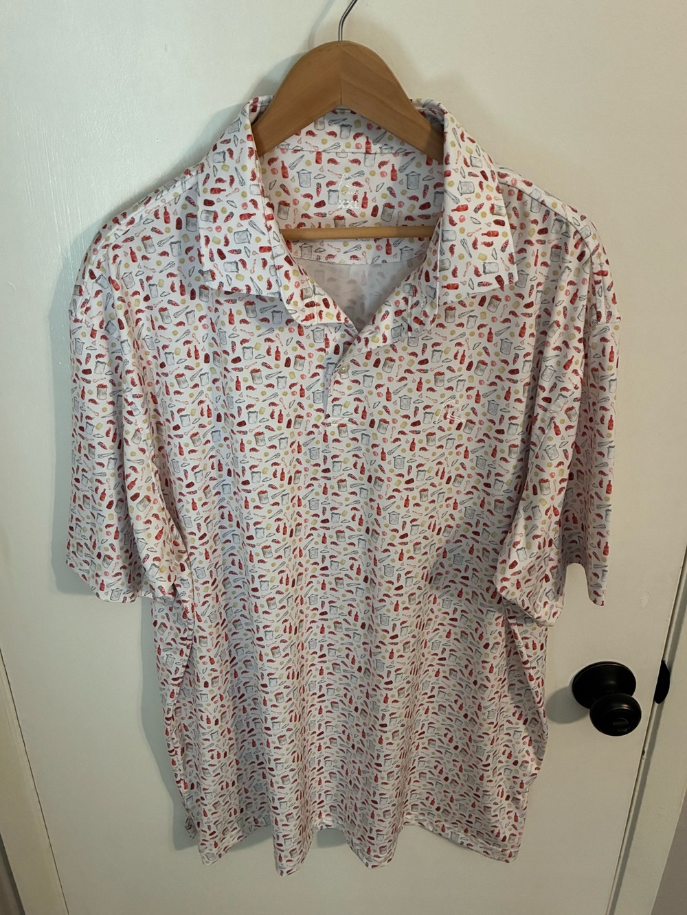 Rhoback men’s polo shirt the crawfish boil print
